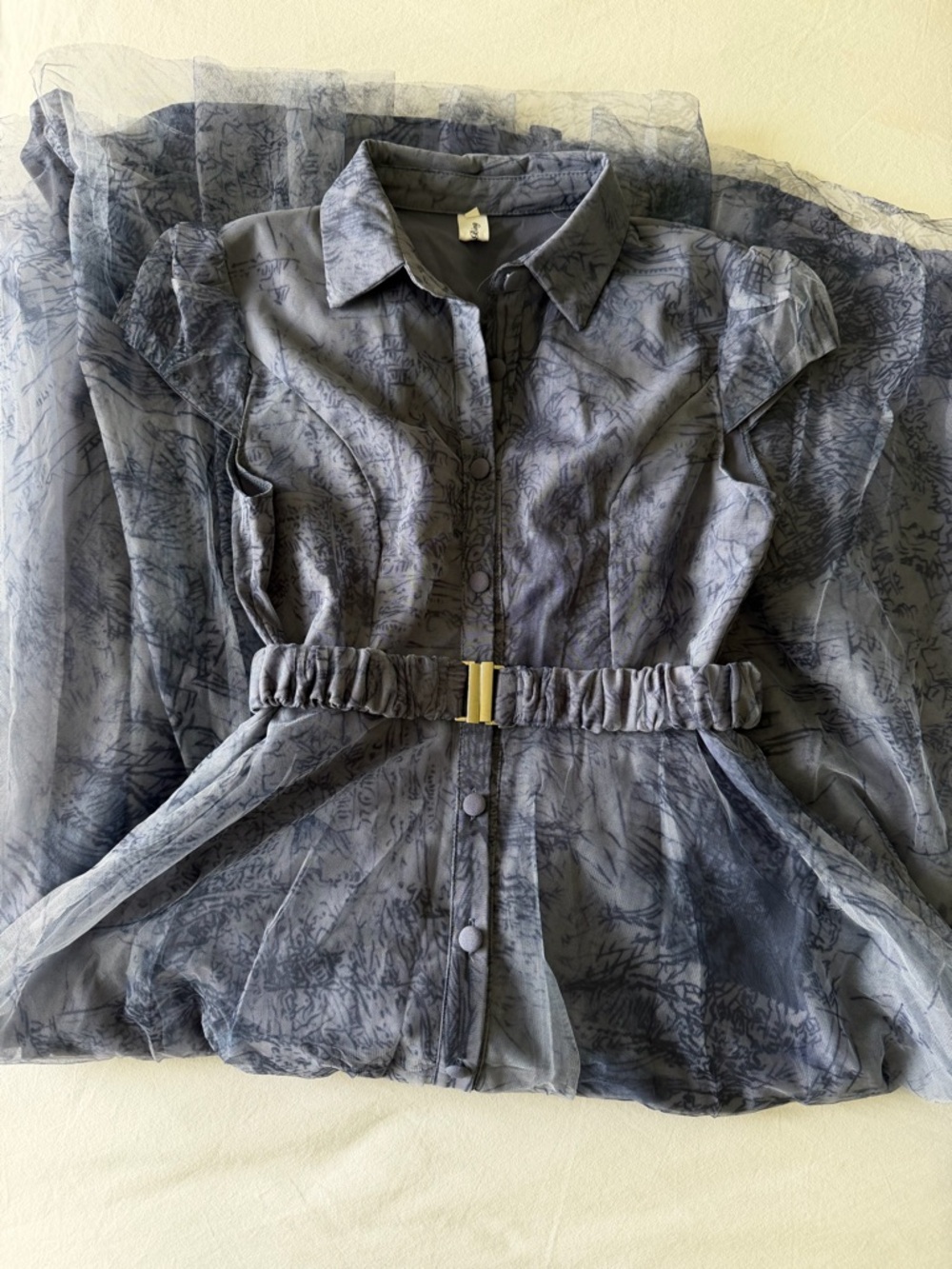 Blue Toile maxi Dress